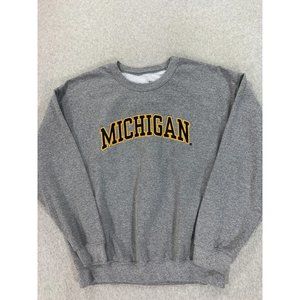 Michigan Wolverines Valiant Campus Sideline Crew Sweatshirt (Men's Large)‎ Gray